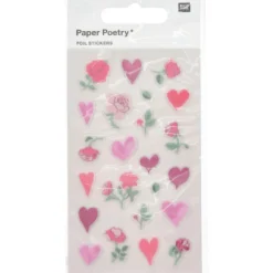Naklejki foliowe La Vie en Rose Hearts & Flowers - Paper Poetry