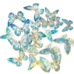 Naklejki foliowe połyskujące Motyle - DpCraft - Blue Stardust 20 szt.