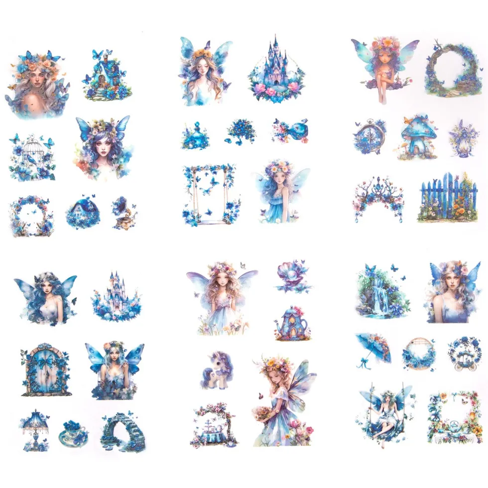 Naklejki foliowe Wróżki - DpCraft - Blue Stardust 6 ark.
