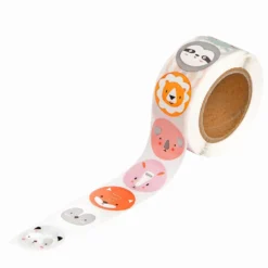 Naklejki motywacyjne na rolce Słodkie Zwierzątka - DpCraft - 2,5 cm 500 szt.
