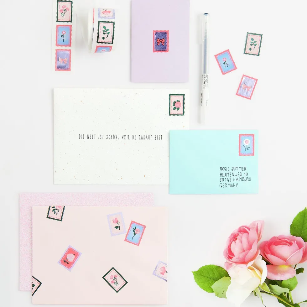Naklejki na rolce La Vie en Rose Stamps - Paper Poetry - 120 szt.