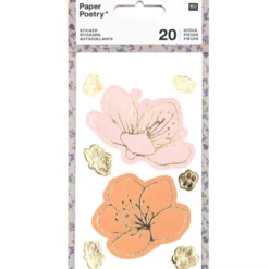 Naklejki - Paper Poetry - Jesienne kwiaty, 20 szt.