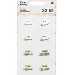Naklejki - Paper Poetry - Just Married, 32 szt.