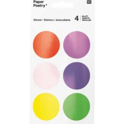 Naklejki papierowe kółka Circles - Paper Poetry - Colorful 24 szt.