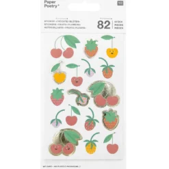Naklejki papierowe, Owoce - Paper Poetry - 82 szt.