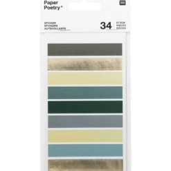Naklejki papierowe - Paper Poetry - kółka i paski, 34 szt.