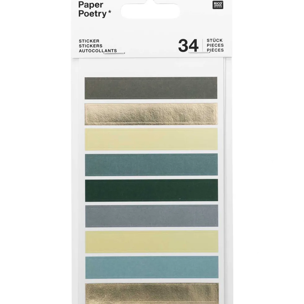 Naklejki papierowe - Paper Poetry - kółka i paski, 34 szt.