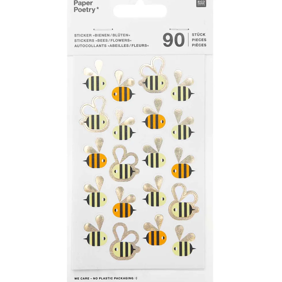 Naklejki papierowe, Pszczoły - Paper Poetry - 90 szt.