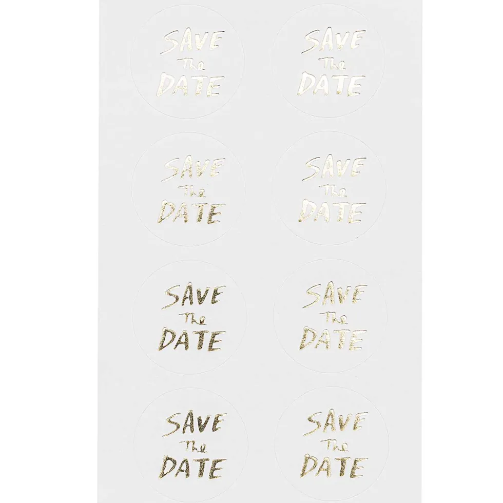Naklejki Save The Date - Paper Poetry - złote, 32 szt.