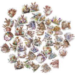 Naklejki winylowe Vintage Bunnies - DpCraft - 50 szt.
