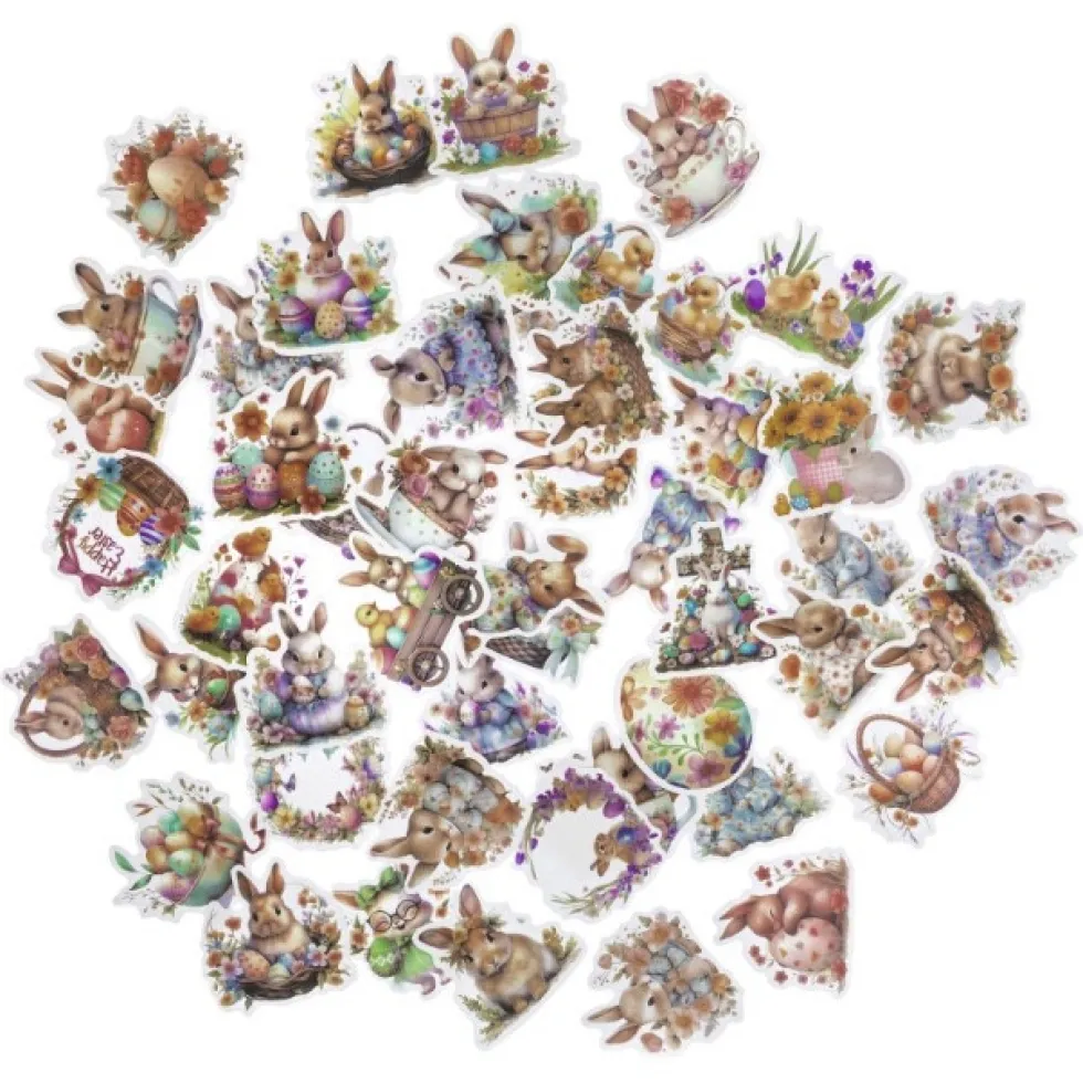 Naklejki winylowe Vintage Bunnies - DpCraft - 50 szt.