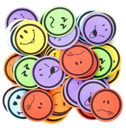 Naklejki z pianki - DpCraft - buźki, emocje, 60 szt.