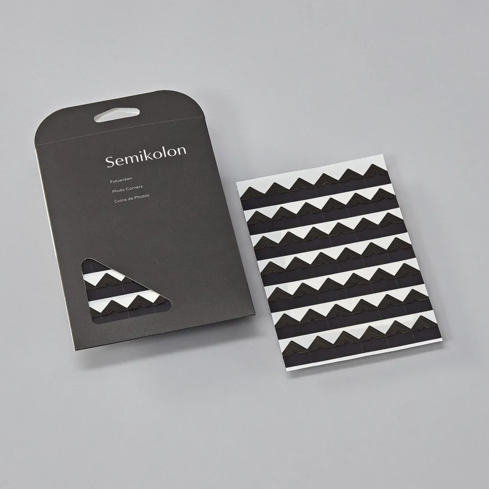 Narożniki samoprzylepne do zdjęć - Semikolon - Black, 252 szt.