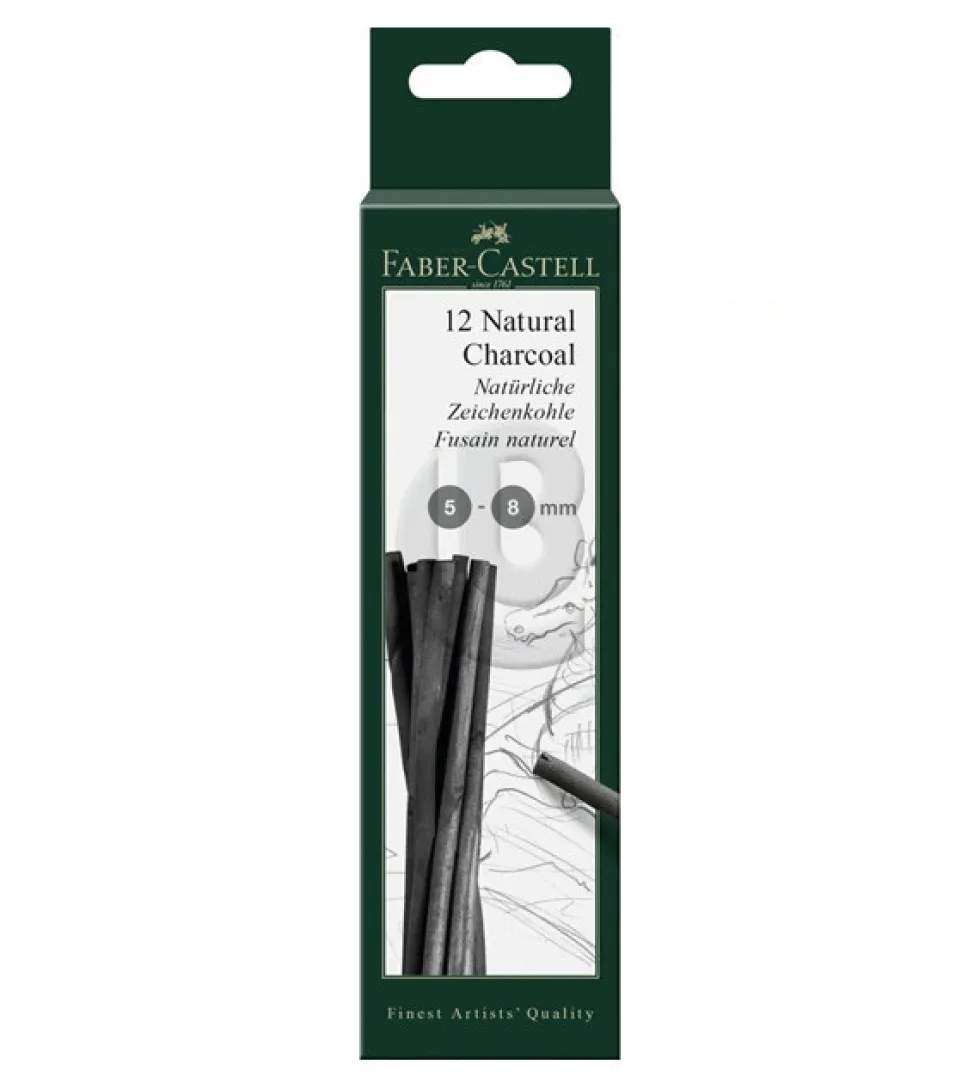 Naturalny grafit węglowy Pitt Monochrome - Faber-Castell - 12 szt.
