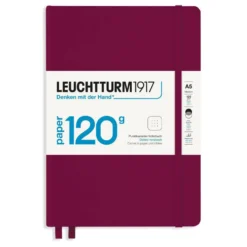 Notatnik A5 - Leuchtturm1917 - w kropki, Port Red, twarda okładka, 120 g