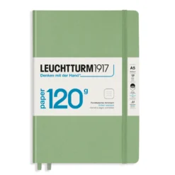 Notatnik A5 - Leuchtturm1917 - w kropki, Sage, twarda okładka, 120 g