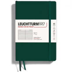 Notatnik A5 - Leuchtturm1917 - w linie, miękka okładka, Forest Green, 80 g/m2