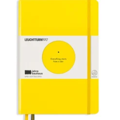 Notatnik Bauhaus - Leuchtturm1917 - Lemon, w kropki, twarda okładka, A5