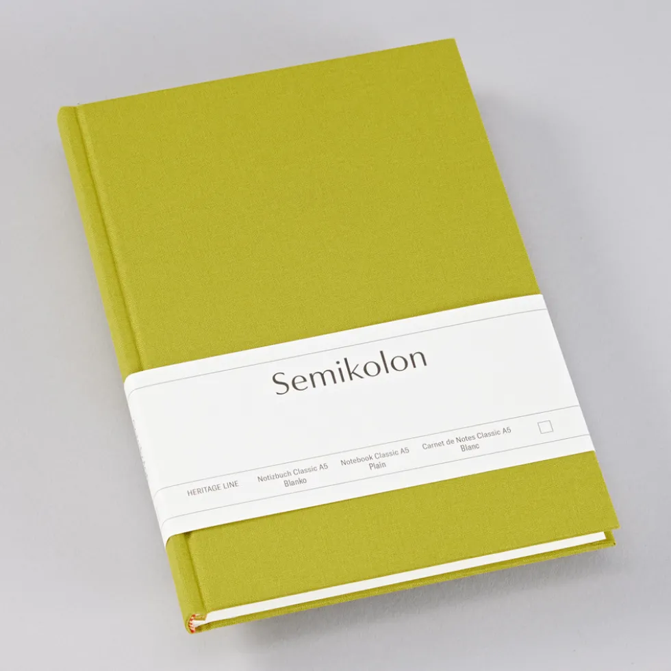 Notatnik Classic A5 - Semikolon - Matcha, gładki, 176 stron
