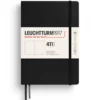 Notatnik 411 gładki A5 - Leuchtturm1917 - Black, twarda okładka