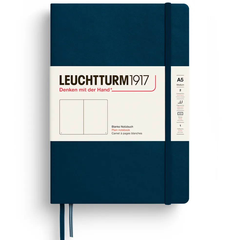 Notatnik gładki A5 - Leuchtturm1917 - Deep Sea, twarda okładka
