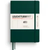 Notatnik 411 gładki A5 - Leuchtturm1917 - Forest Green, twarda okładka