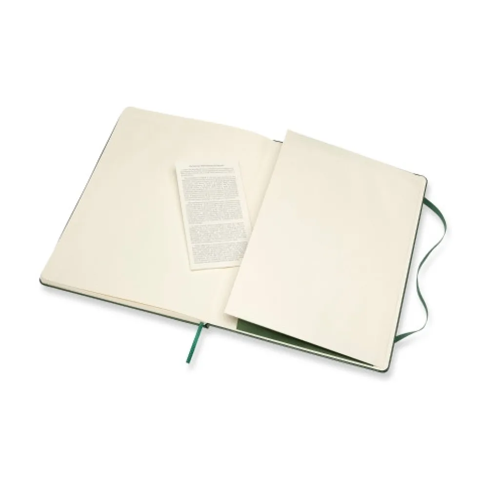 Notatnik gładki XL - Moleskine - ciemnozielony twarda okładka