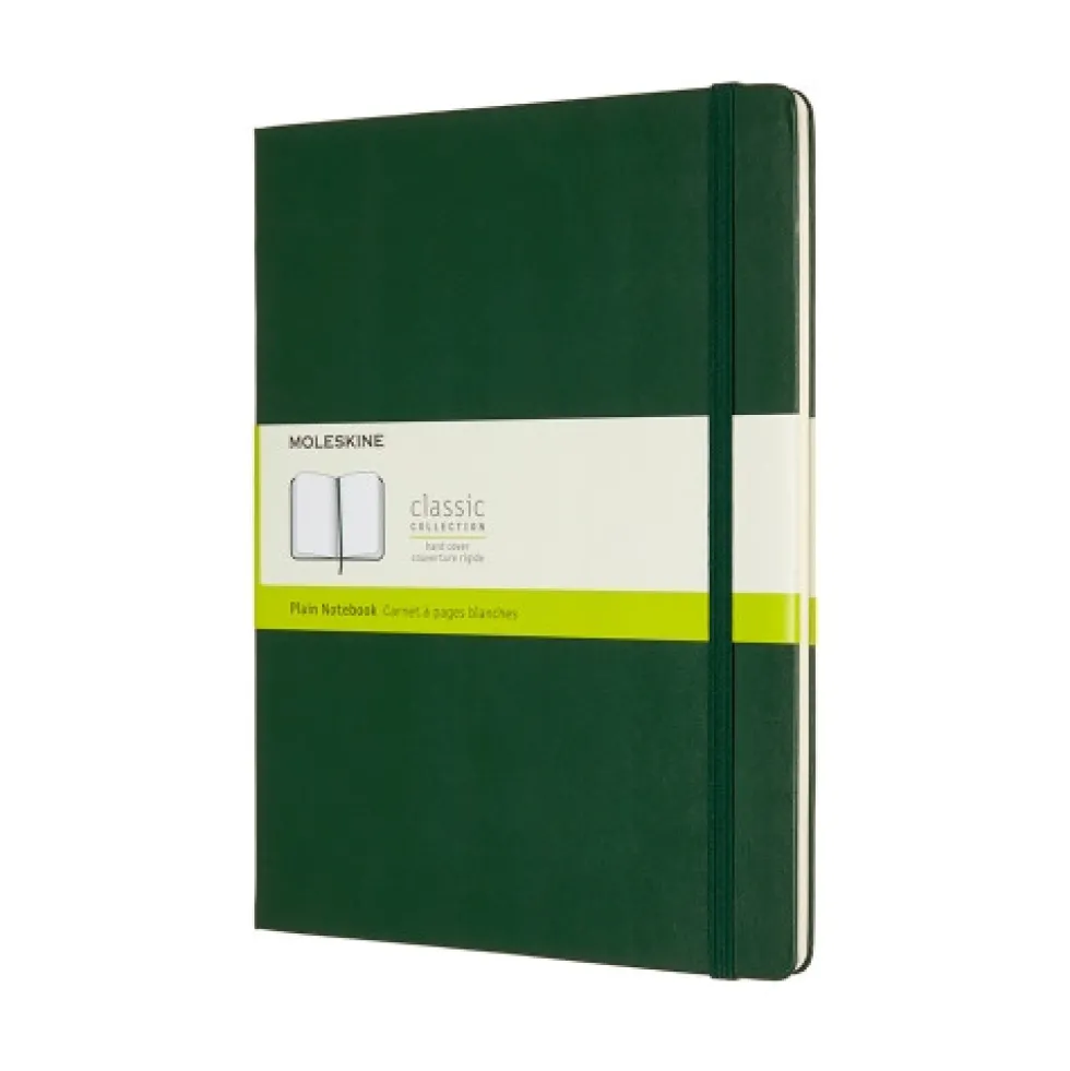 Notatnik gładki XL - Moleskine - ciemnozielony twarda okładka