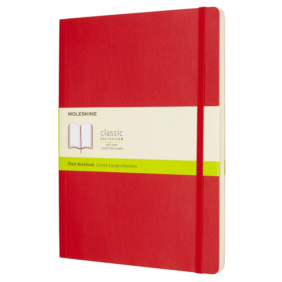 Notatnik gładki XL - Moleskine - czerwony miękka okładka