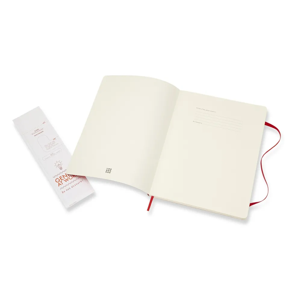 Notatnik gładki XL - Moleskine - czerwony miękka okładka