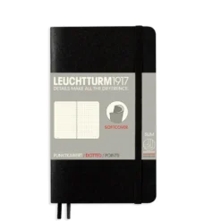 Notatnik - Leuchtturm1917 - w kropki, czarny, miękka okładka, A6