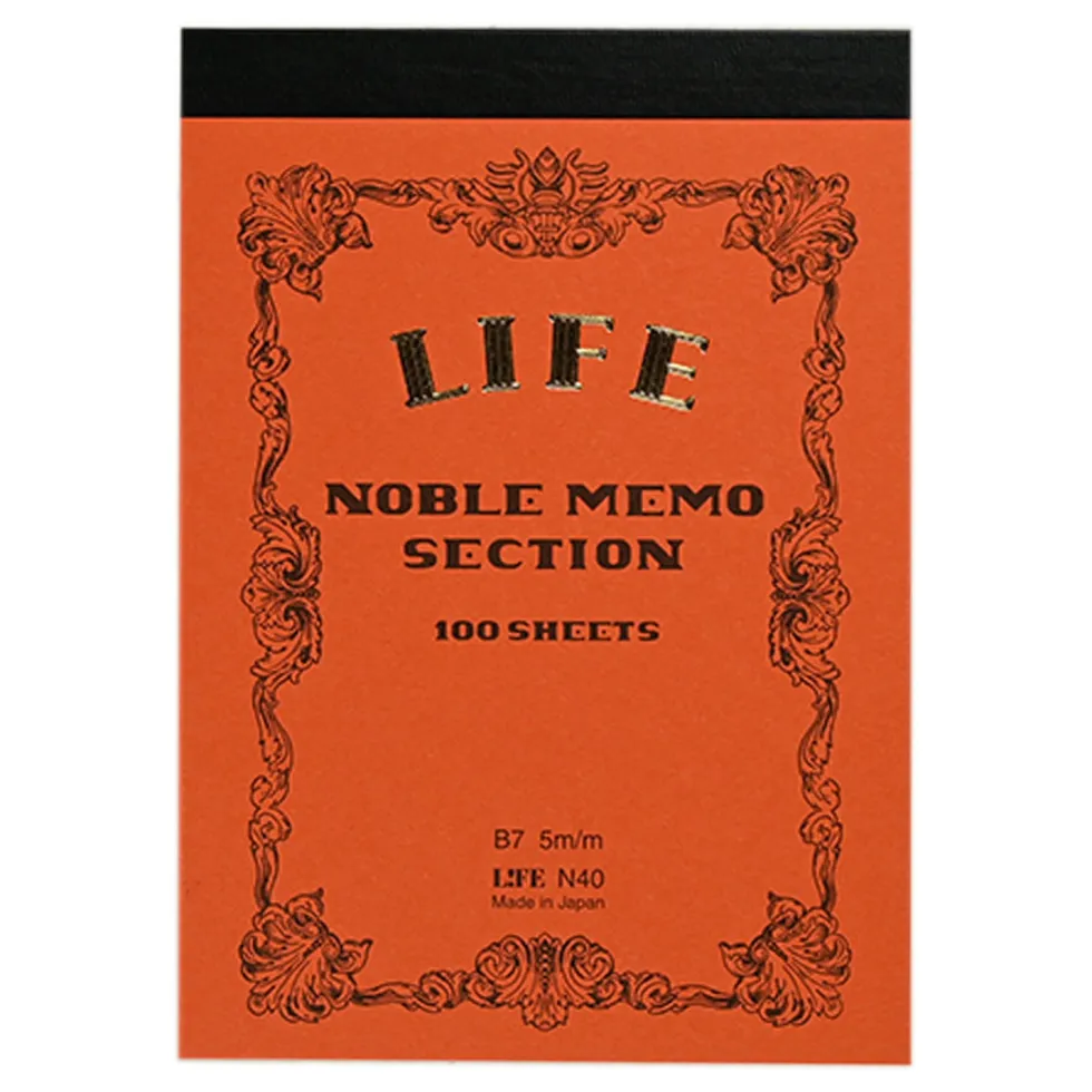 Notatnik Noble Memo B7 - Life - pomarańczowy