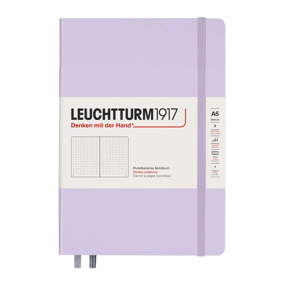 Notatnik Smooth Colours A5 - Leuchtturm1917 - w kropki, twarda okładka, Lilac, 80 g/m2