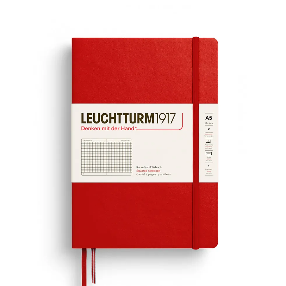 Notatnik w kratkę A5 - Leuchtturm1917 - Cherry