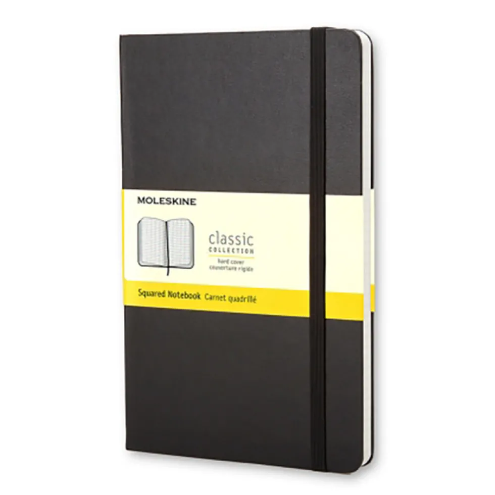 Notatnik w kratkę Classic 13 x 21 cm - Moleskine - czarny twarda okładka