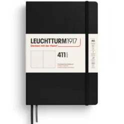 Notatnik 411 w kropki A5 - Leuchtturm1917 - Black, twarda okładka