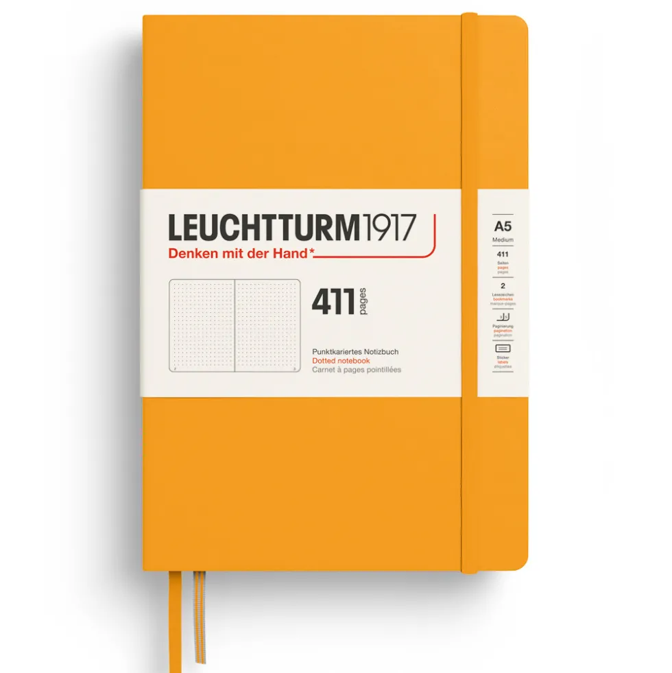 Notatnik 411 w kropki A5 - Leuchtturm1917 - Rising Sun, twarda okładka