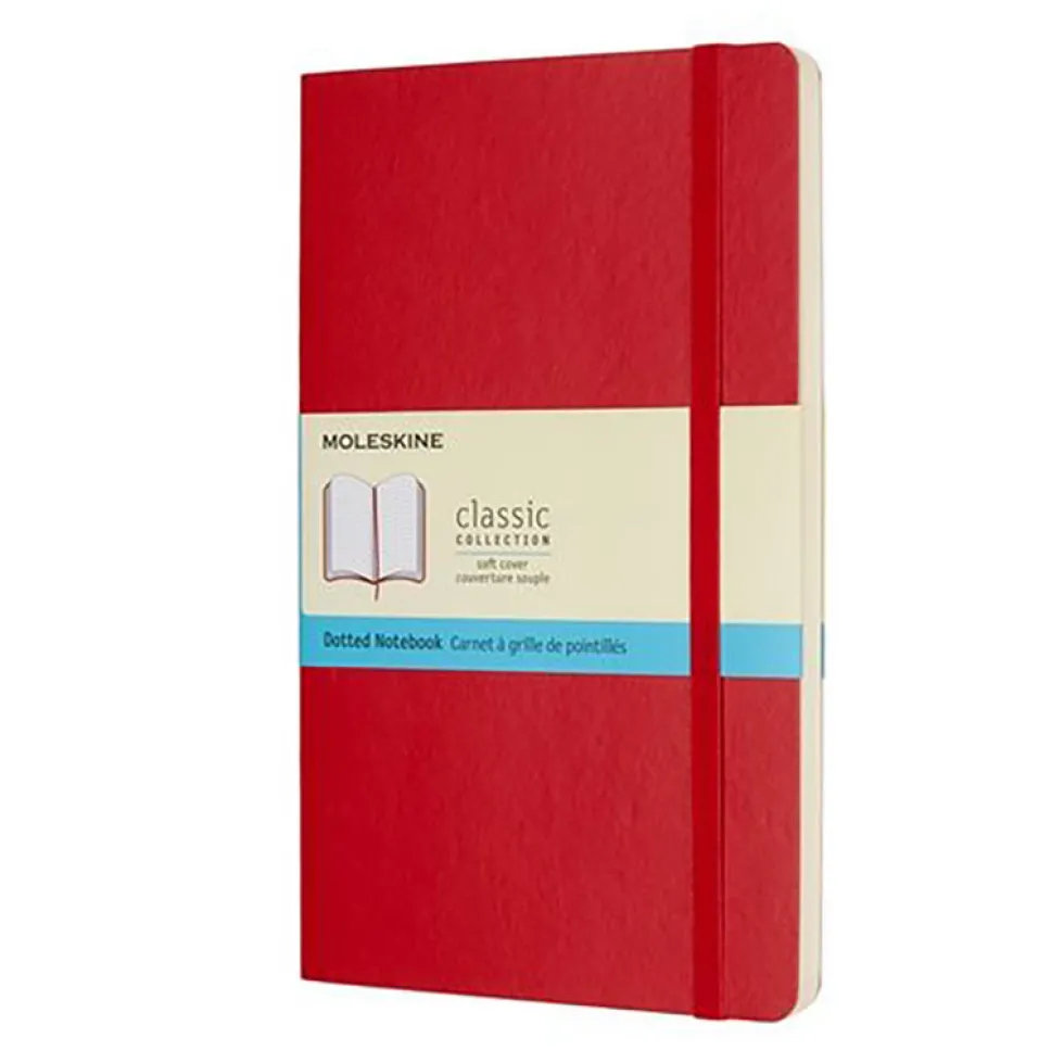 Notatnik w kropki Classic 13 x 21 cm - Moleskine - czerwony twarda okładka