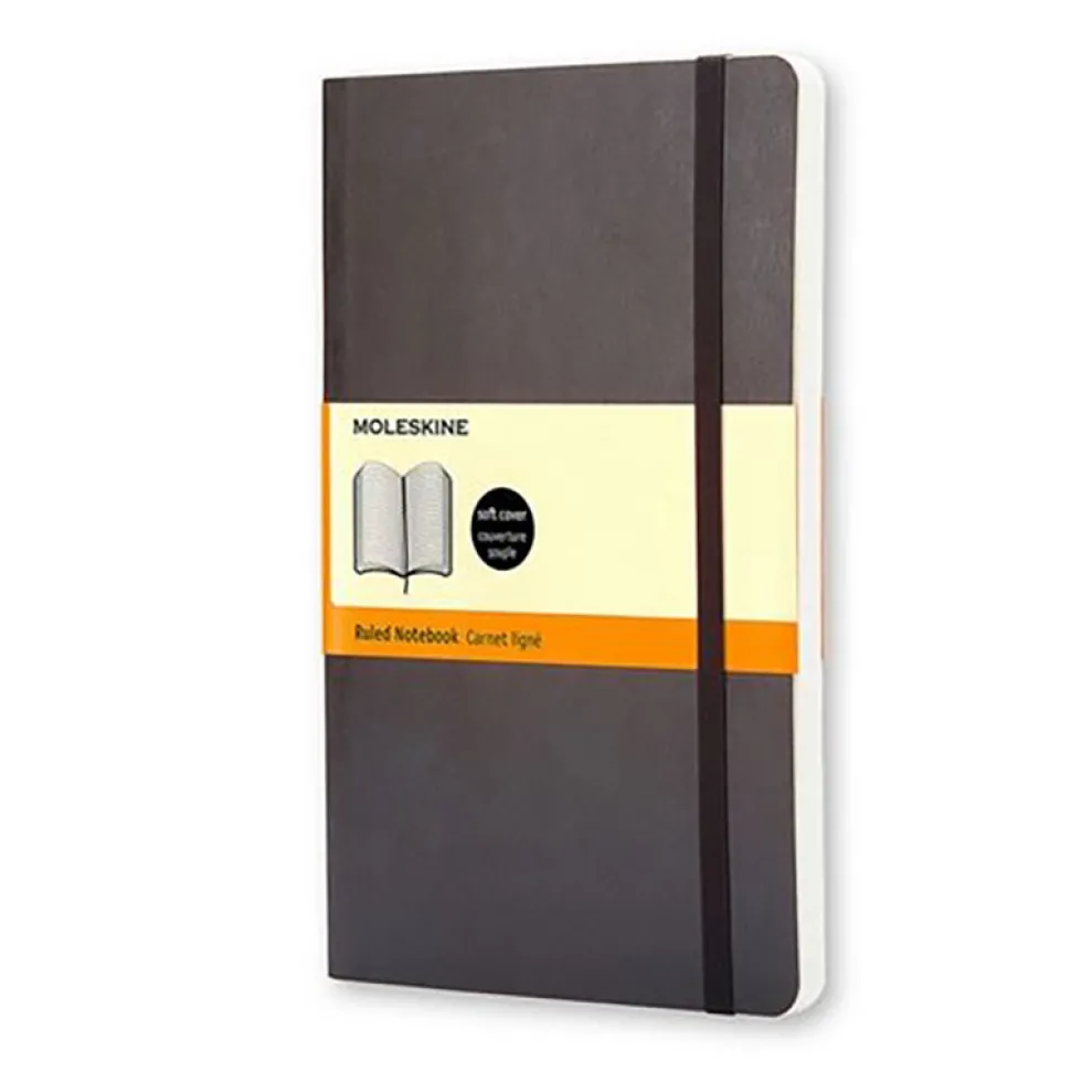 Notatnik w linię Classic 13 x 21 cm - Moleskine - czarny miękka okładka