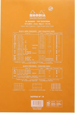 Notes dotPad - Rhodia - w kropki, pomarańczowy, A4+, 80 g, 80 ark.