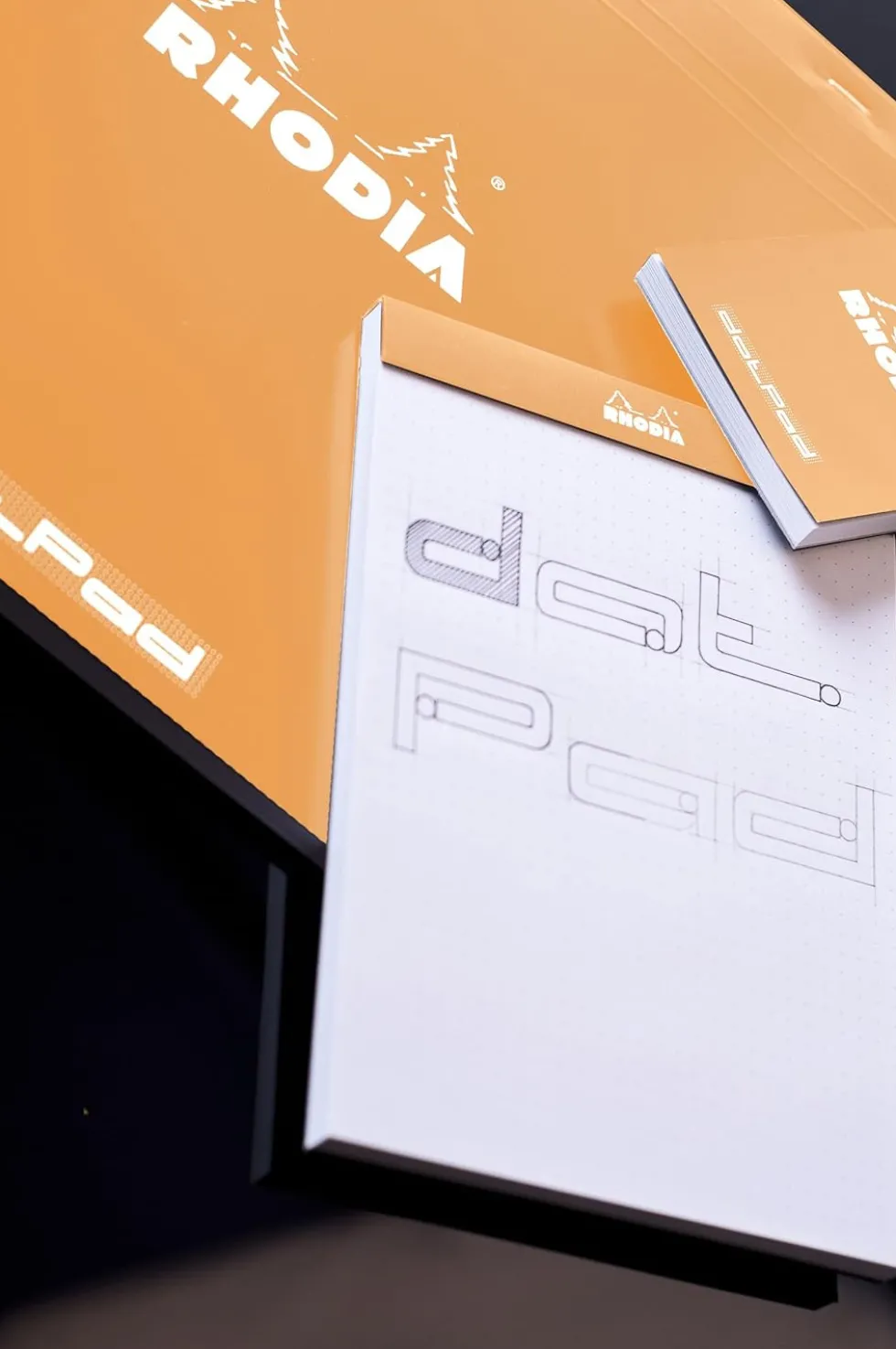 Notes dotPad - Rhodia - w kropki, pomarańczowy, 8,5 x 12 cm, 80 g, 80 ark.