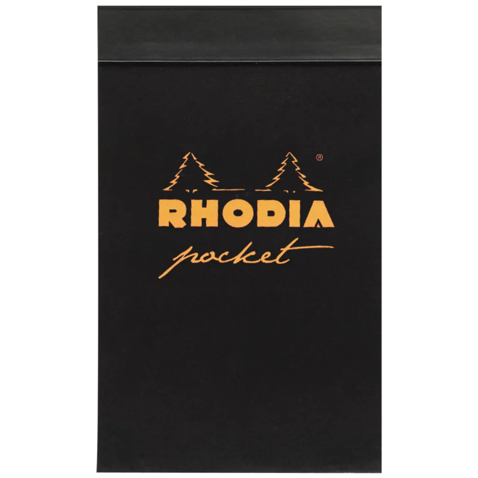 Notes Pocket - Rhodia - czarny, w kratkę, 7,5 x 12 cm, 80 g, 40 ark.