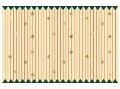 Obrus papierowy Pasy z gwiazdkami - kremowy, 180 x 120 cm