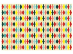 Obrus papierowy Romby - kolorowy, 180 x 120 cm