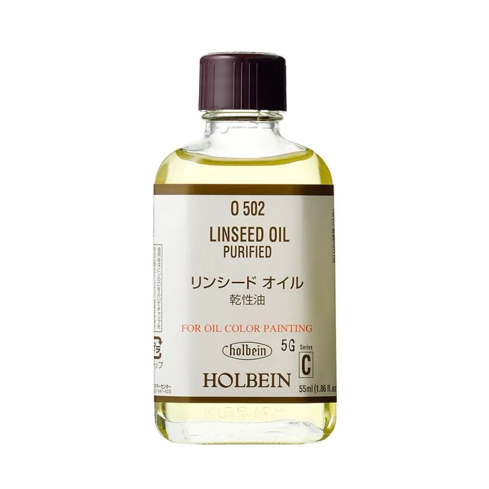 Olej lniany Linseed Oil Purified do farb olejnych - Holbein - 55 ml