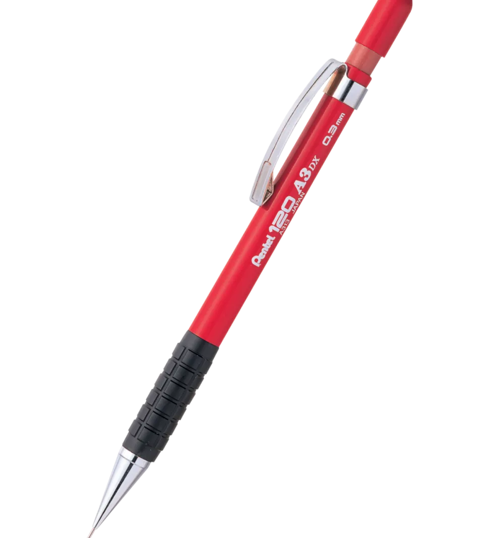 Ołówek automatyczny 120 A3 DX - Pentel - czerwony, 0,3 mm