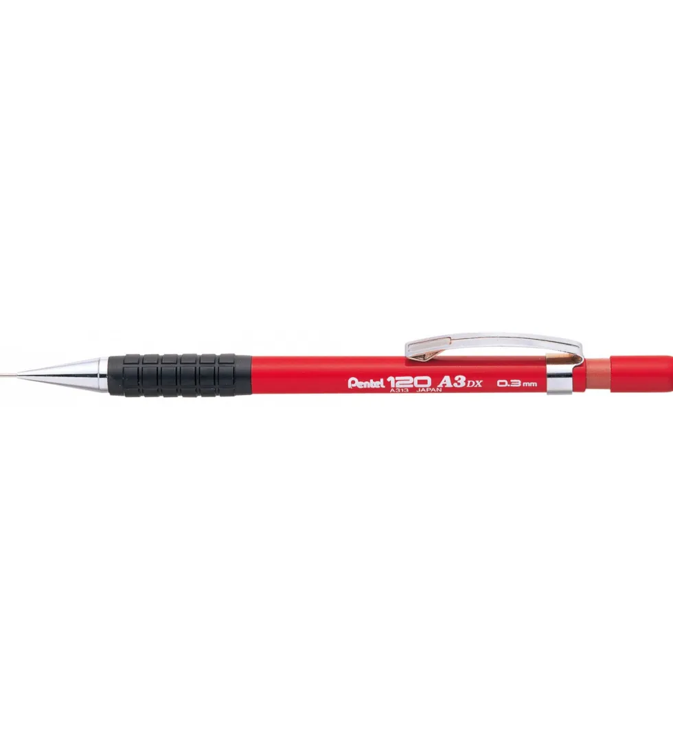 Ołówek automatyczny 120 A3 DX - Pentel - czerwony, 0,3 mm