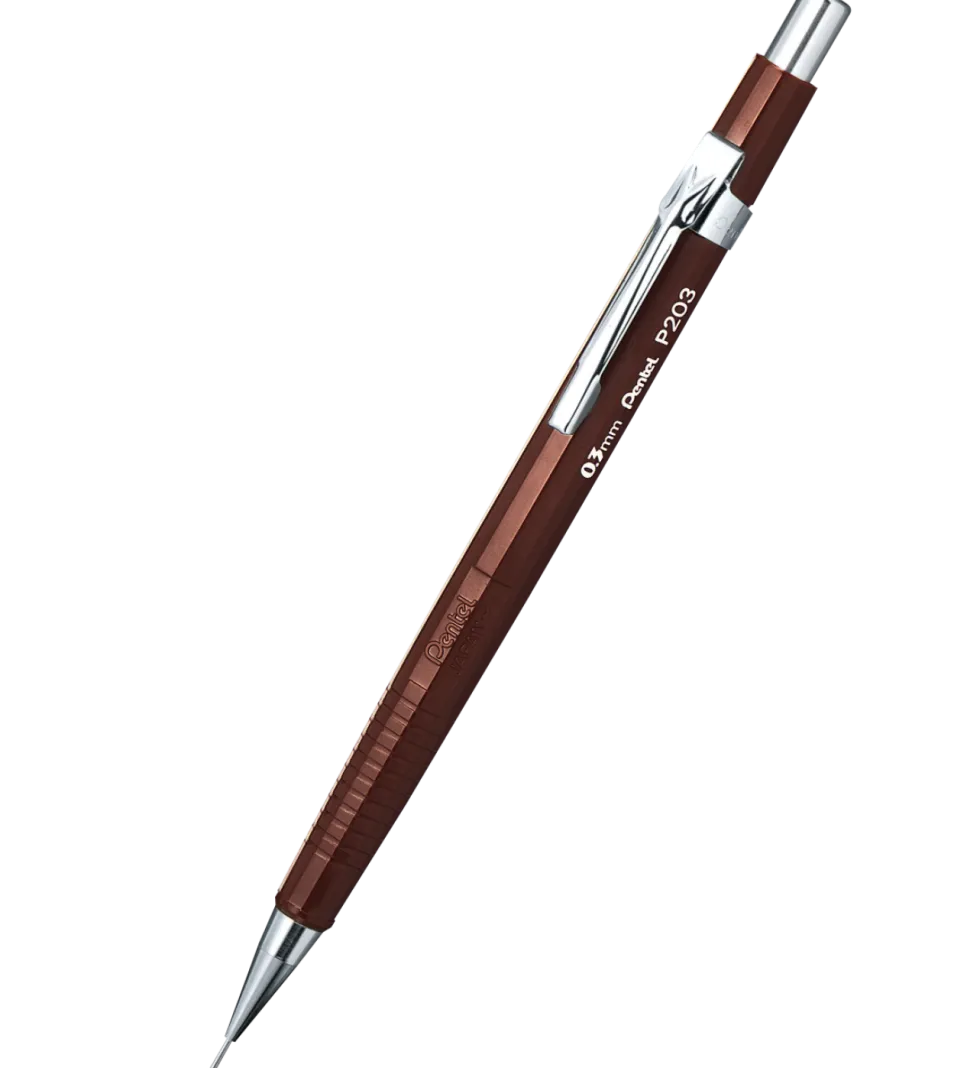 Ołówek automatyczny P203 - Pentel - brązowy, 0,3 mm
