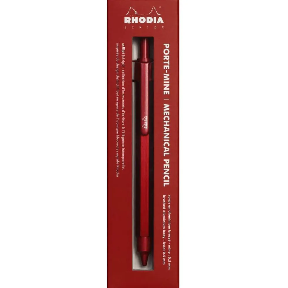 Ołówek automatyczny scRipt - Rhodia - Red