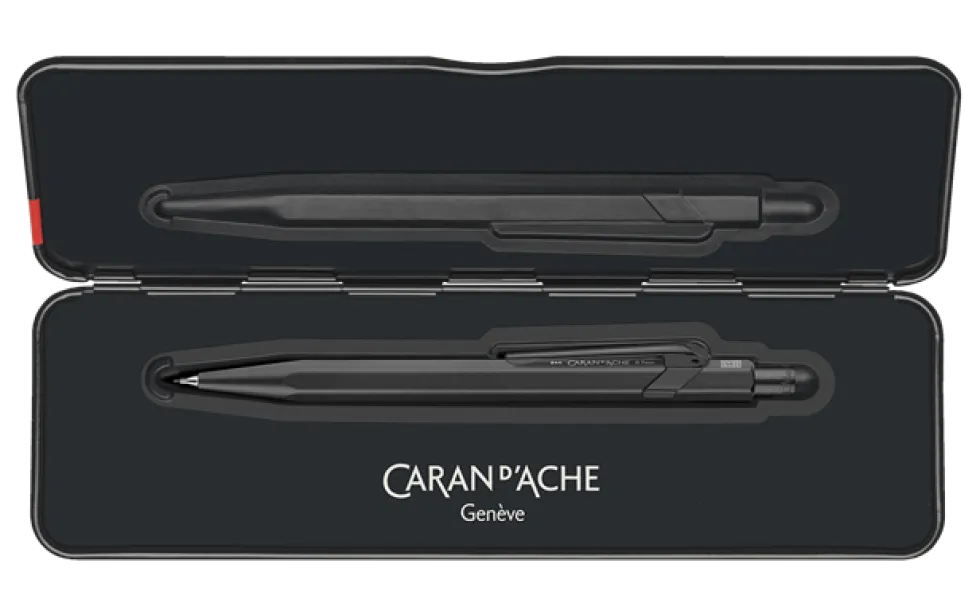 Ołówek mechaniczny 844 Premium z etui - Caran d'Ache - Black Code, 0,7 mm